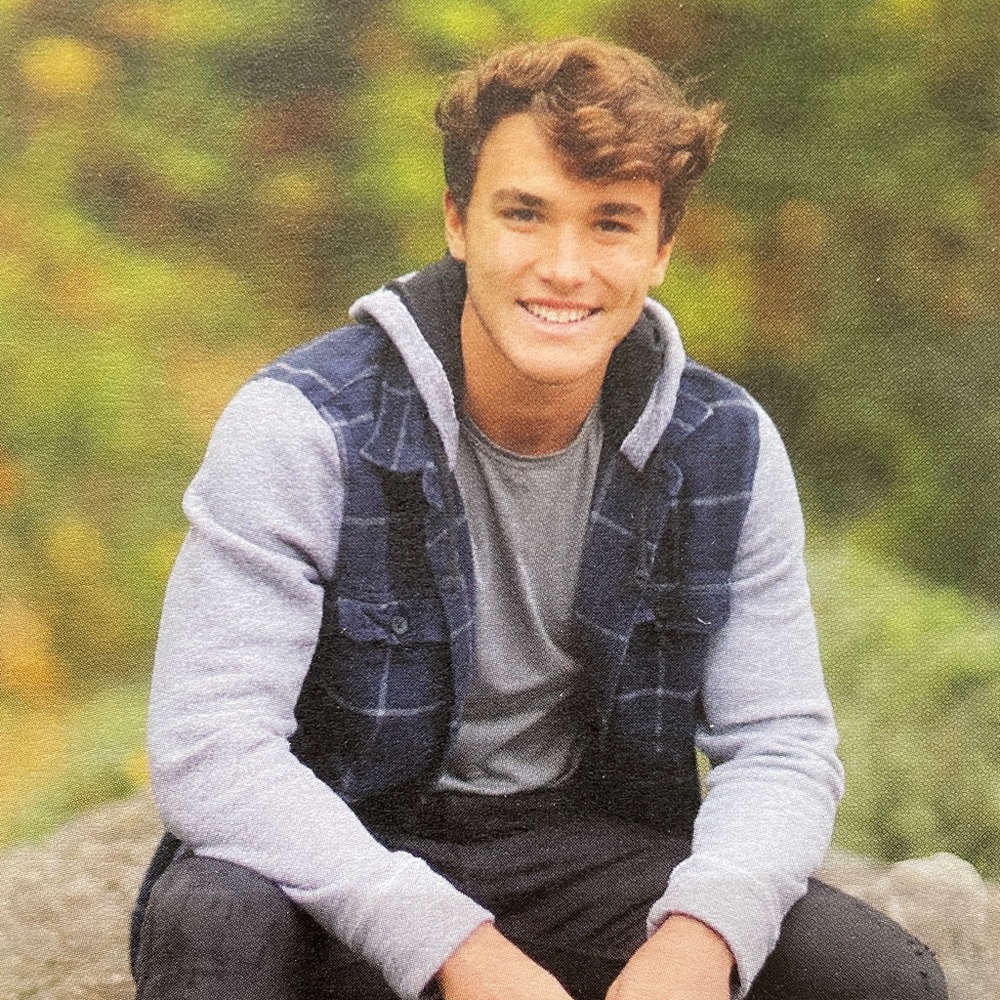 Hollister Navy and Gray Plaid Shirt / Hoodie
